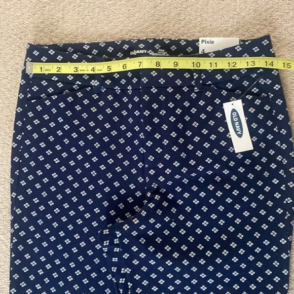 OLD NAVY Pixie High Rise Pants Size 4 NWT Secret-Slim Pockets Cotton Blend Navy - Picture 9 of 15